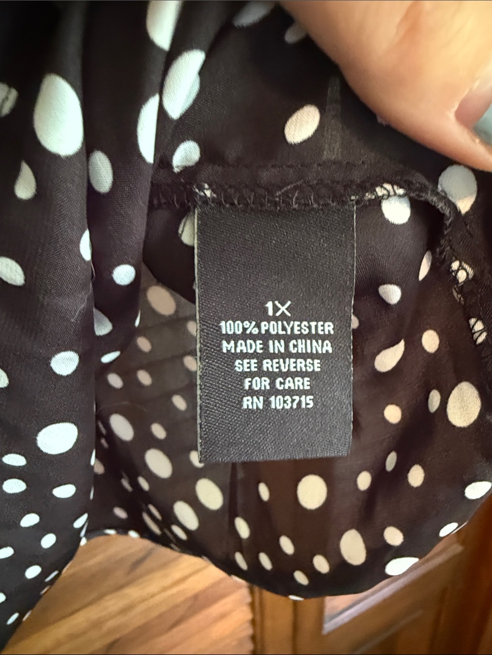 Zac & Rachel Black and White Polka Dot Short Sleeve Blouse - Picture 3 of 5
